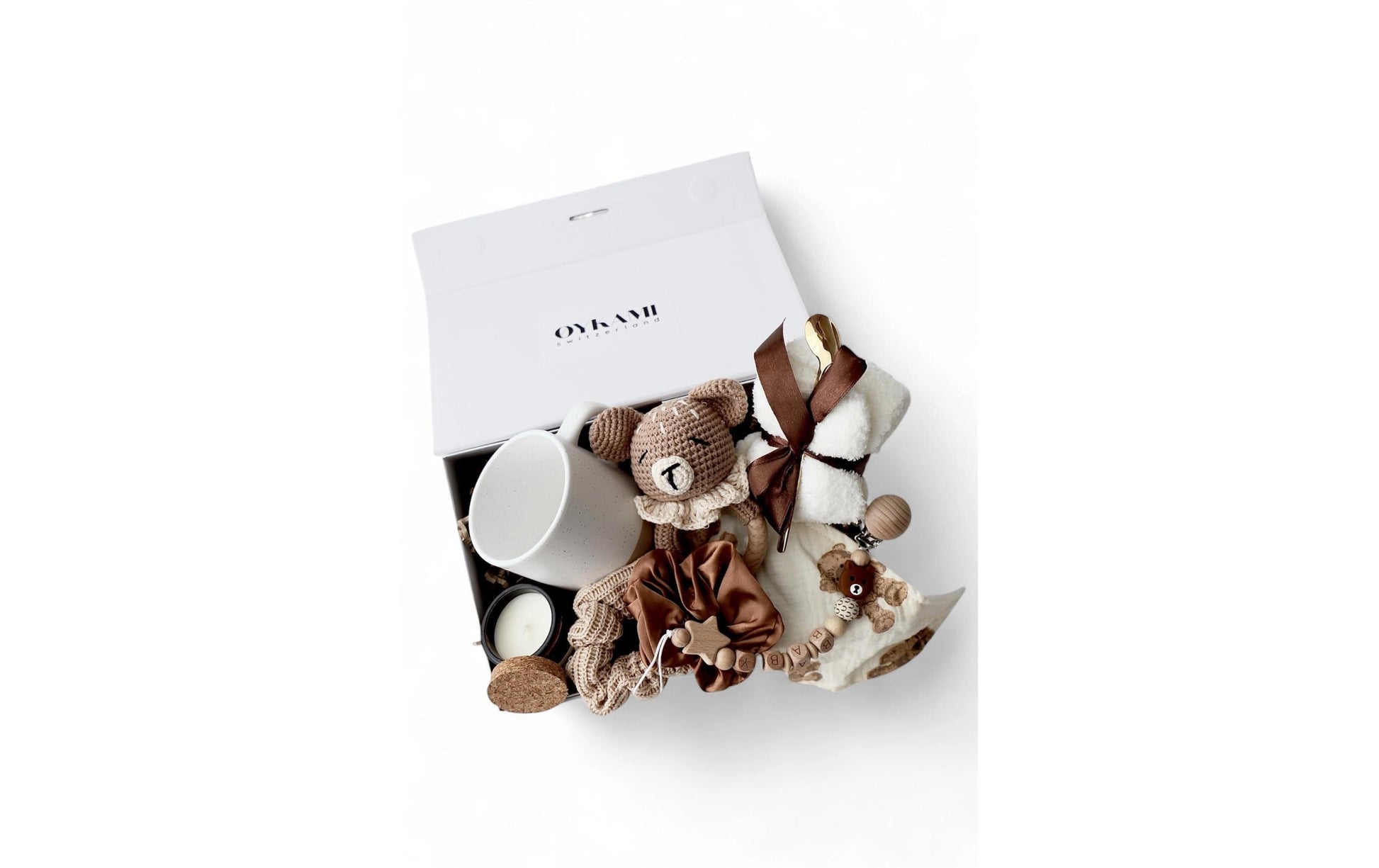 Oykami Plüschtier Kapstadt Bär – Buche/Textil, Braun/Weiss