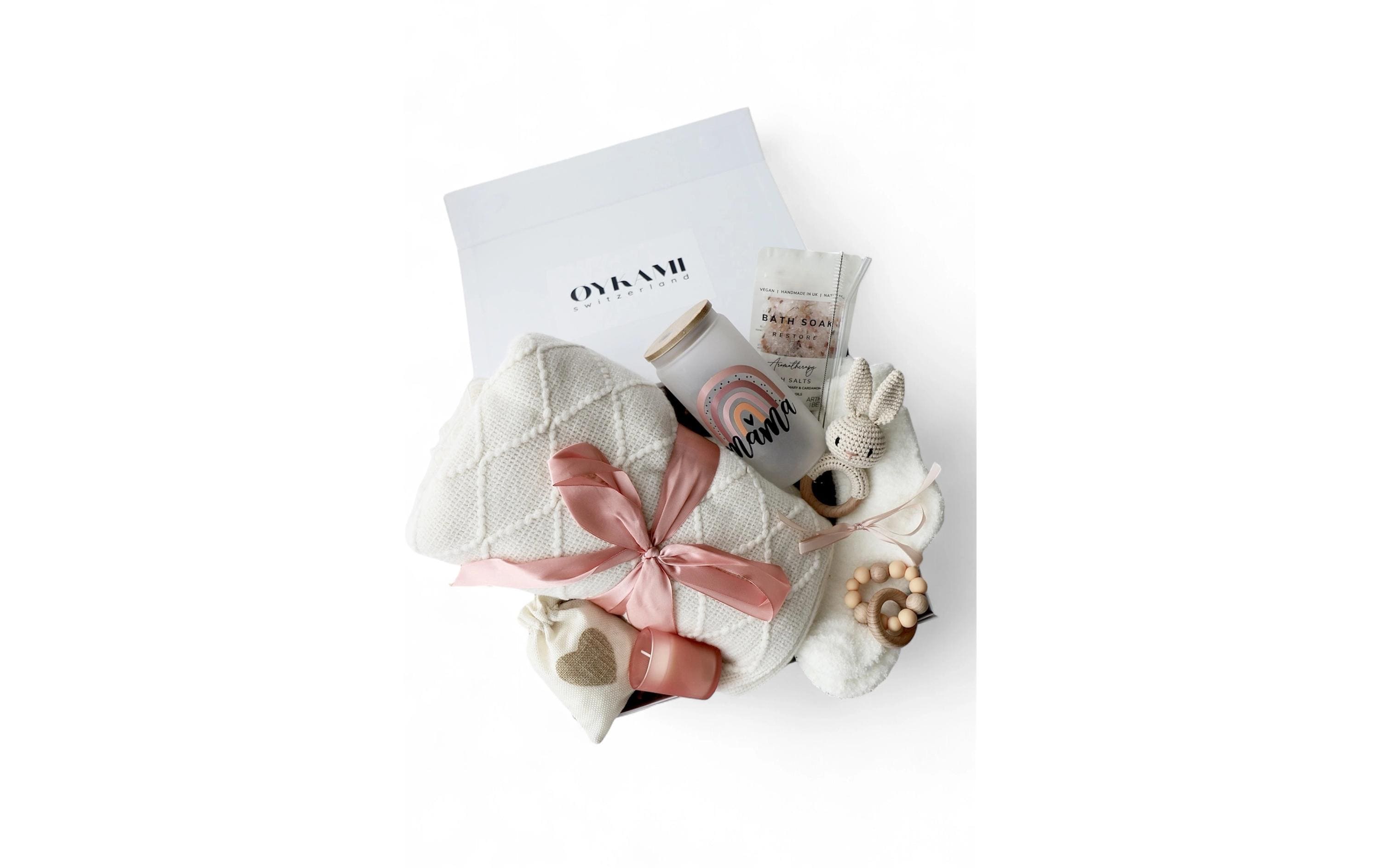 Oykami Geschenkbox Kapstadt – Buche, Textil – Rosa, Weiss