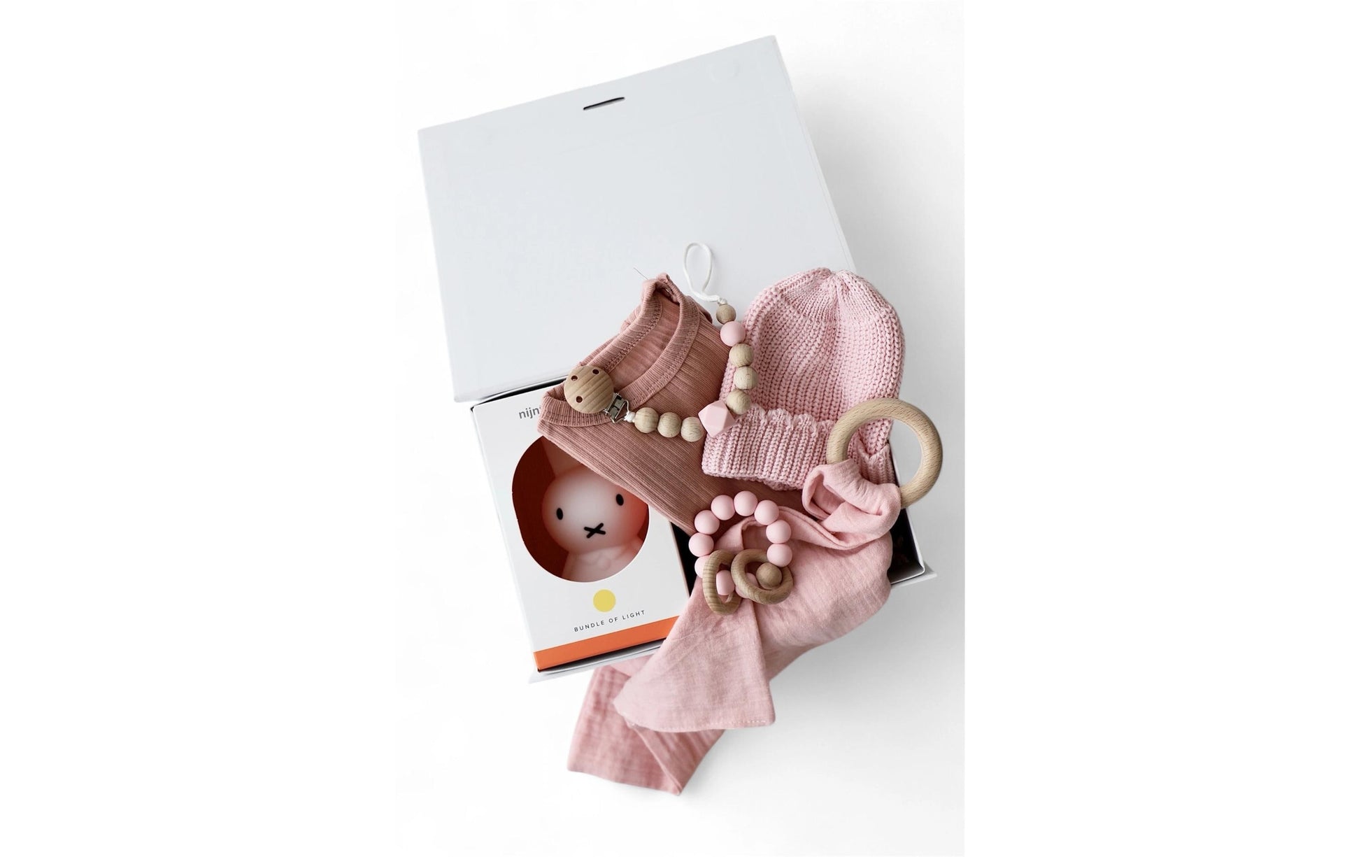 Oykami Geschenkbox Baby Miffy – Baumwolle, Holz – Rosa