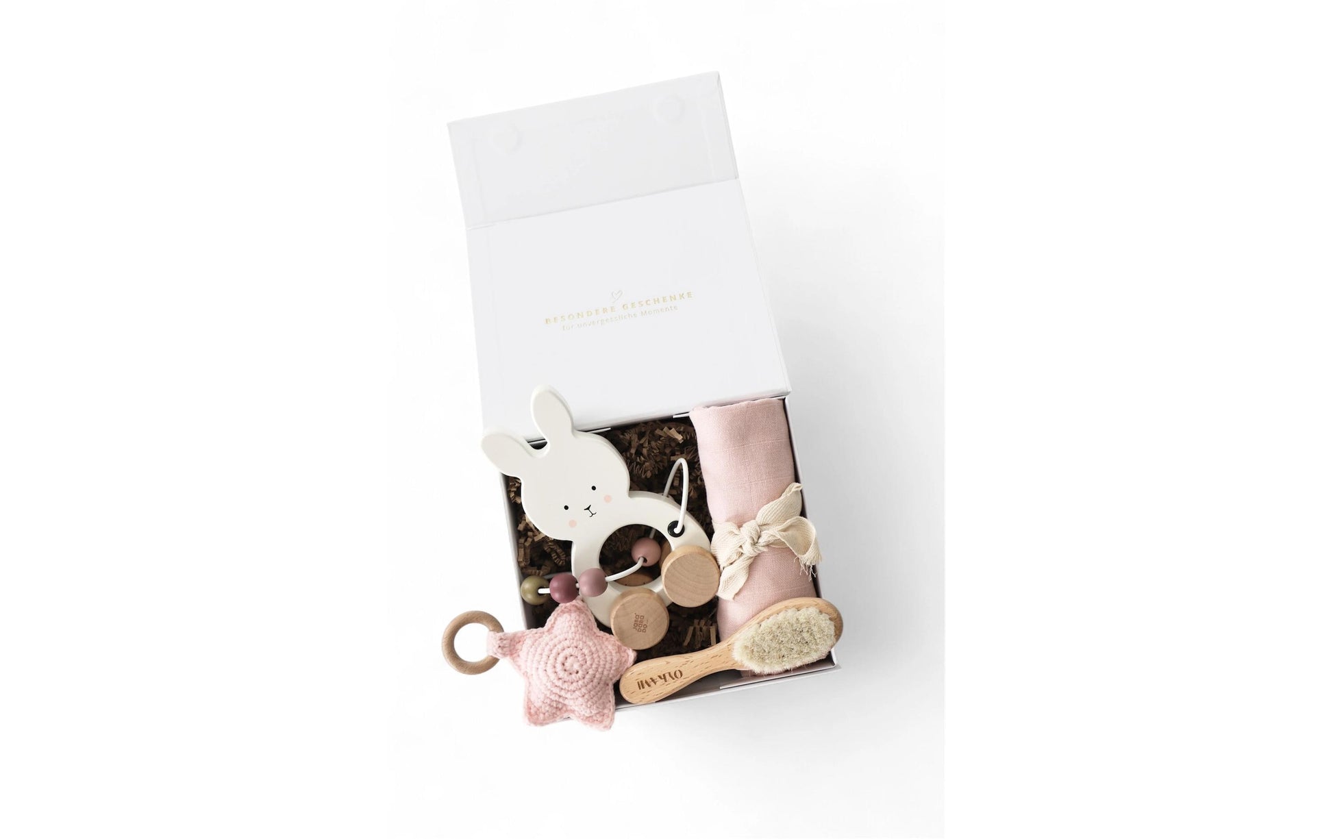 Oykami Geschenkbox – Holz, Textil – Rosa