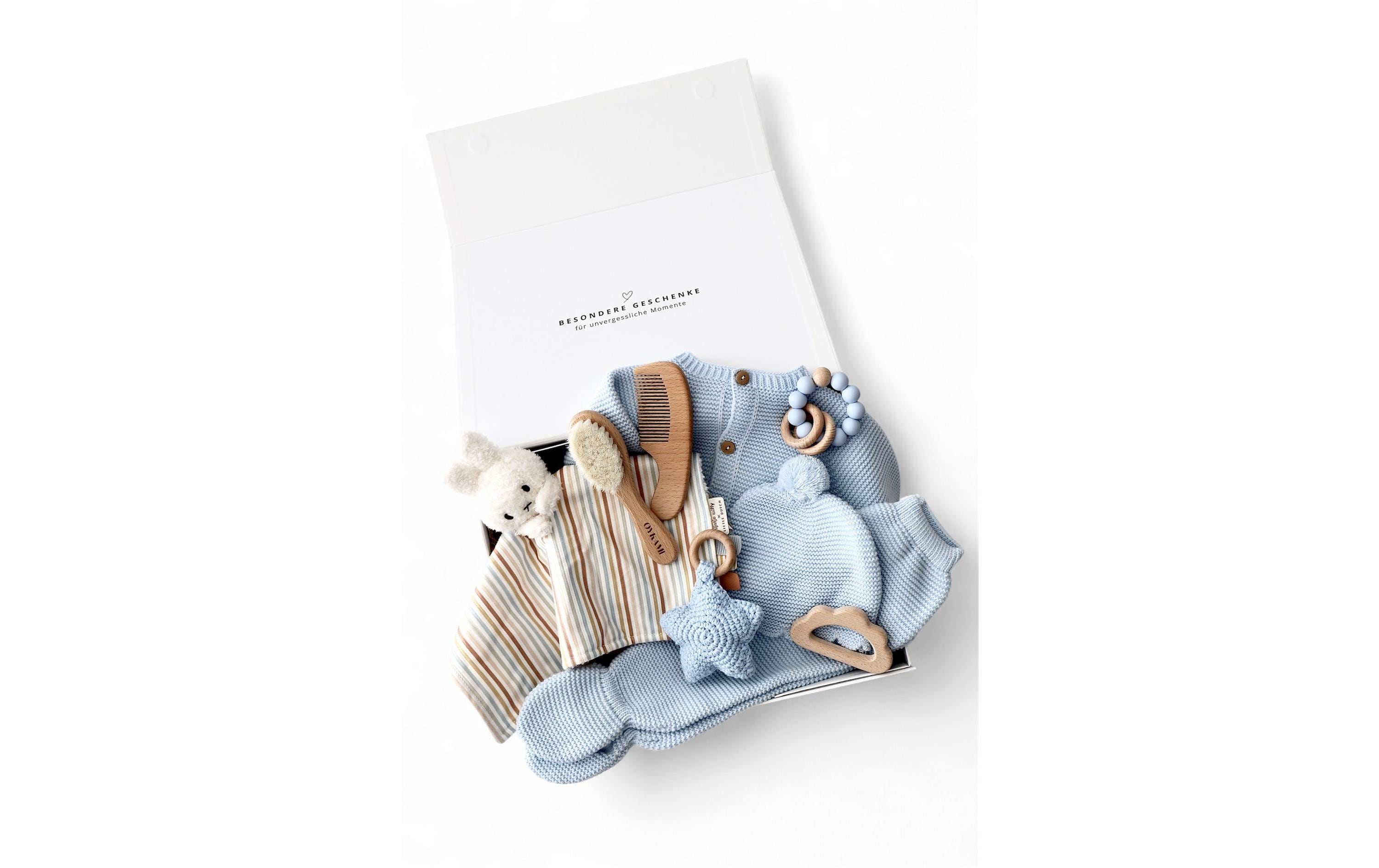 Oykami Geschenkkorb – Blau – Buche, Textil