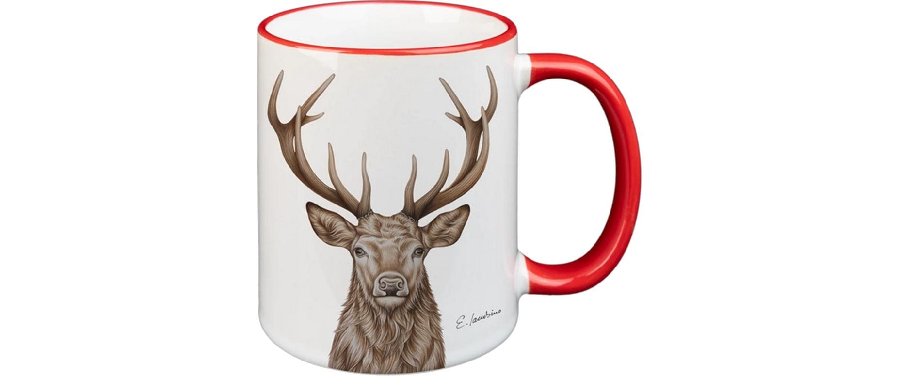 Creanorm Tasse – 12er Set, 330 ml, Ø 8,3 × H 9,7 cm, Keramik, Rot/Weiss, spülmaschinenfest