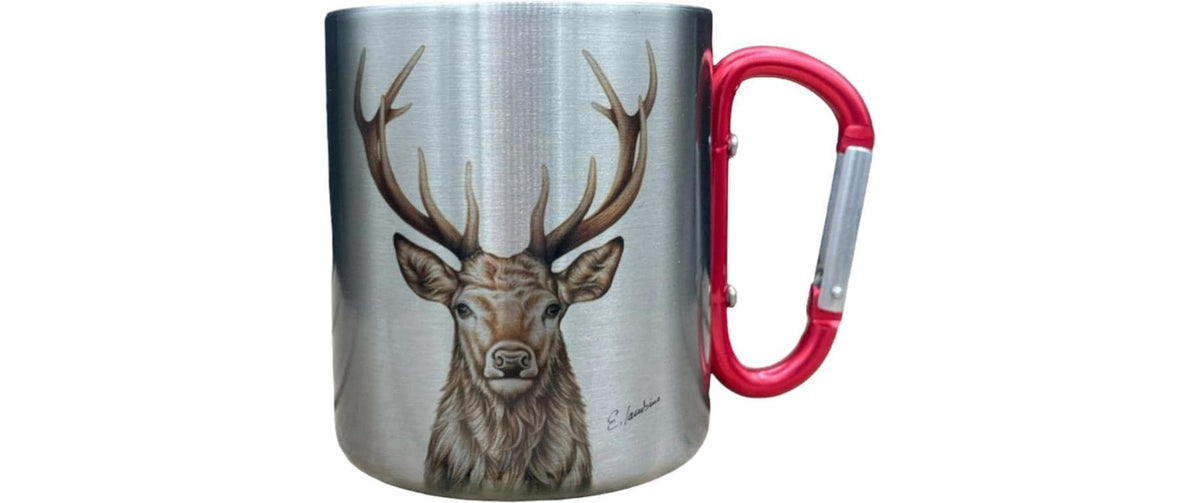 Creanorm Tasse – 330 ml, Ø 8 cm, H 9 cm, Edelstahl, Rot/Silber