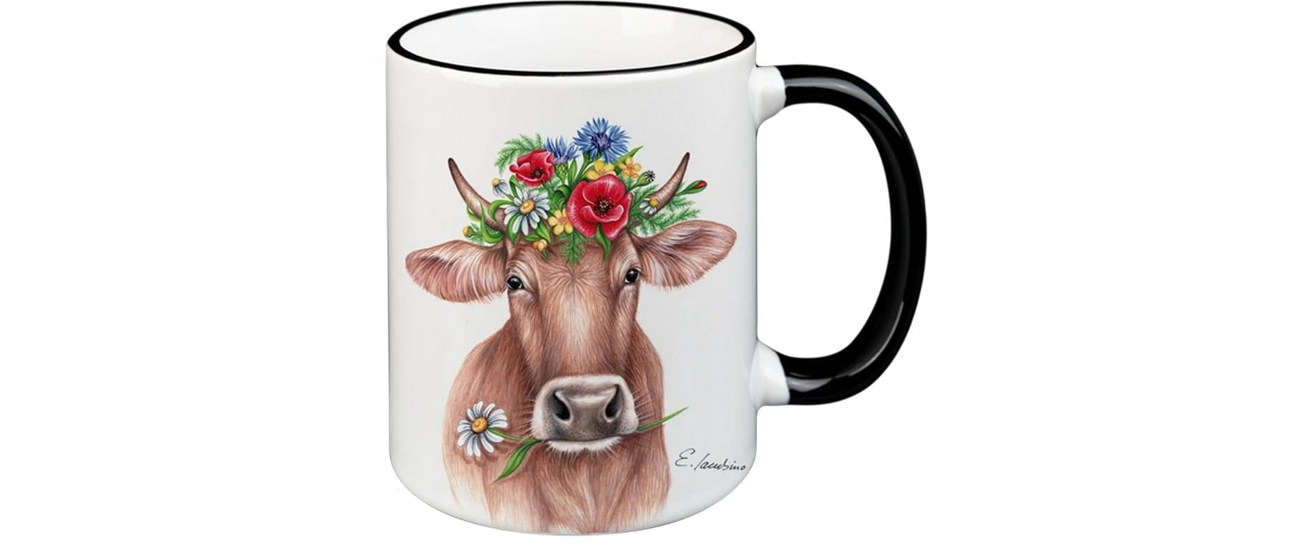 Creanorm Tasse – 12er Set, 330 ml, Ø 8,3 cm, H 9,7 cm, Keramik, Schwarz/Weiss, spülmaschinenfest