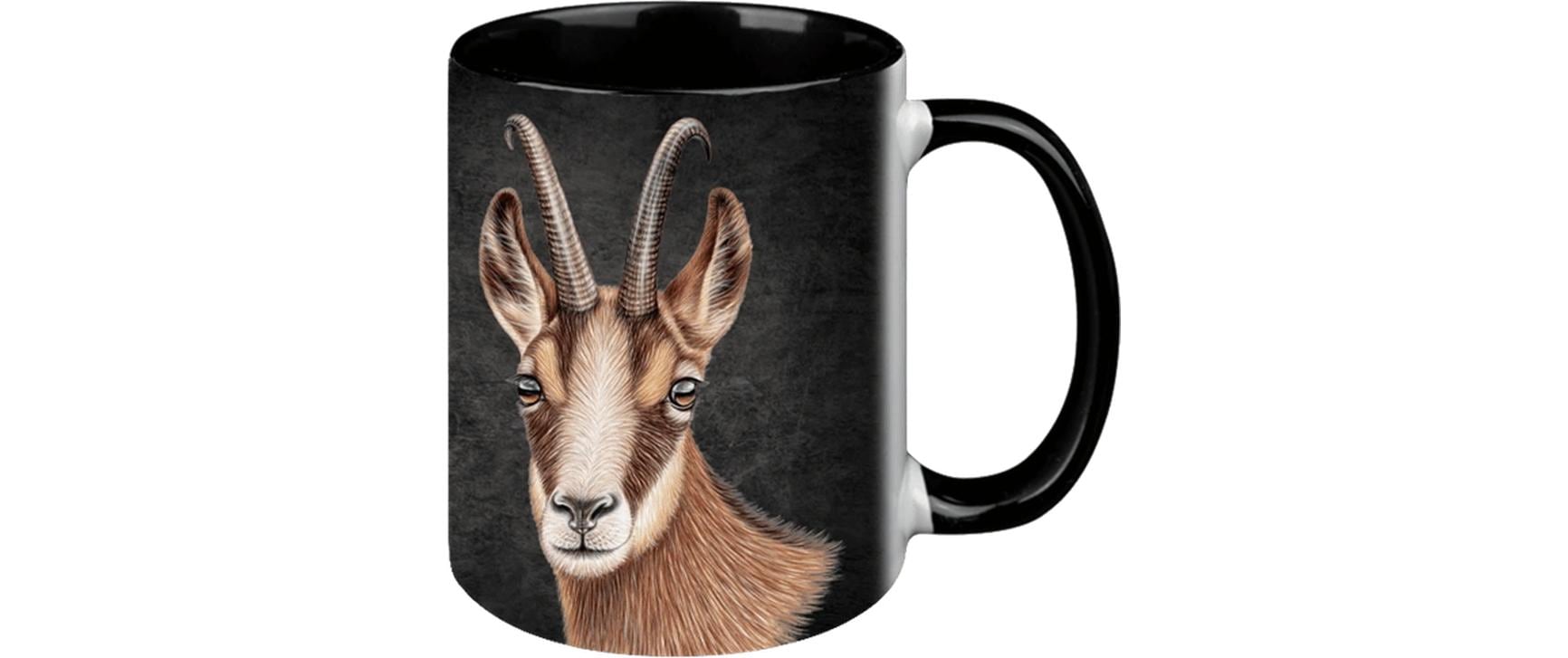 Creanorm Gams Tasse – 12er Set, 330 ml, Ø 8,3 cm, H 9,7 cm, Keramik, Schwarz, spülmaschinenfest