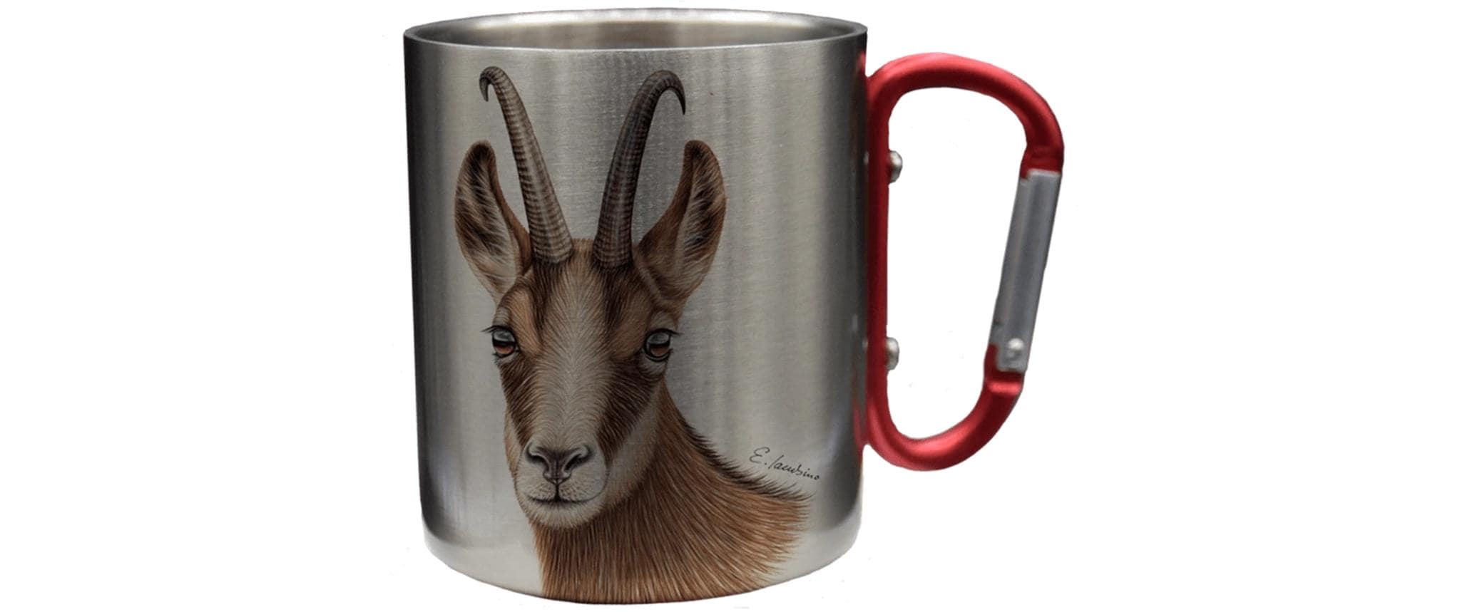 Creanorm Gams Tasse – 330 ml, Ø 8,0 cm, H 9,0 cm, Edelstahl, Rot/Silber