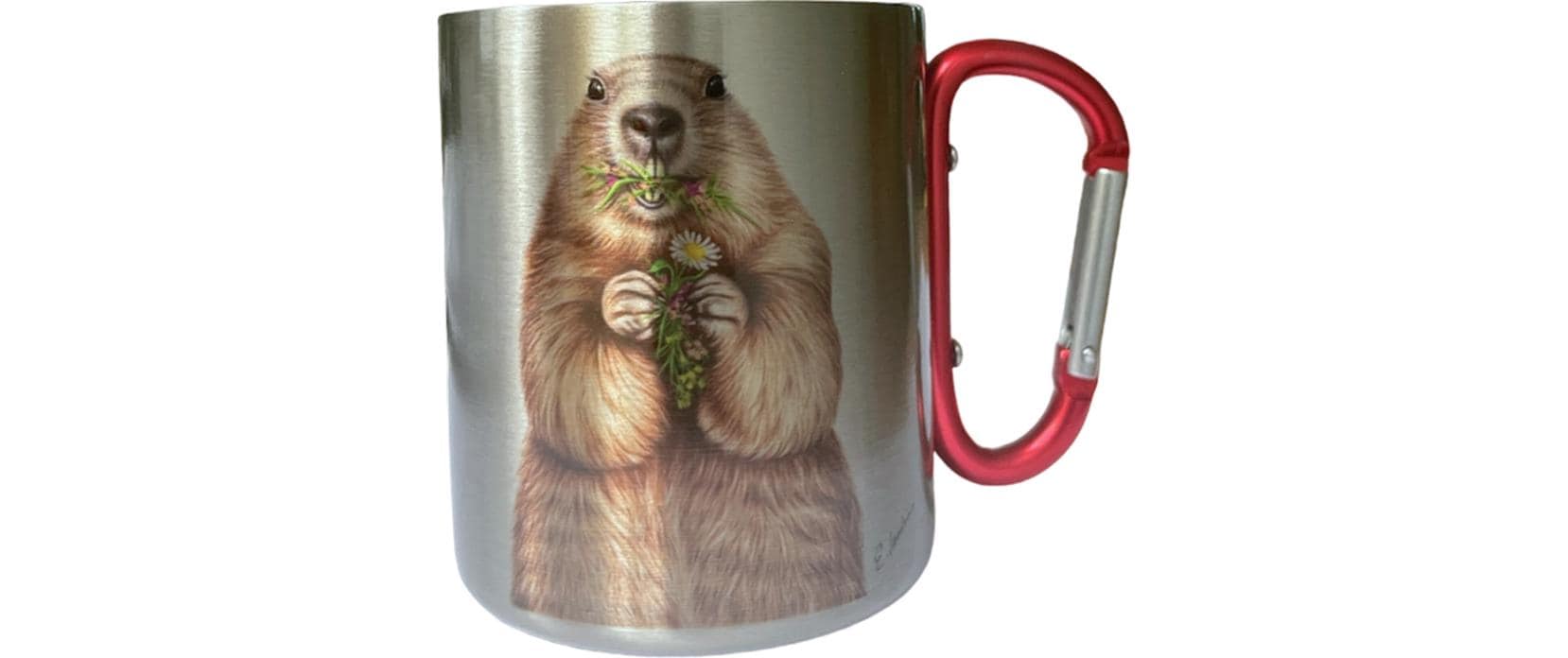 Creanorm Tasse Murmelier – 330 ml, Ø 8 cm, H 9 cm, Edelstahl, Silber