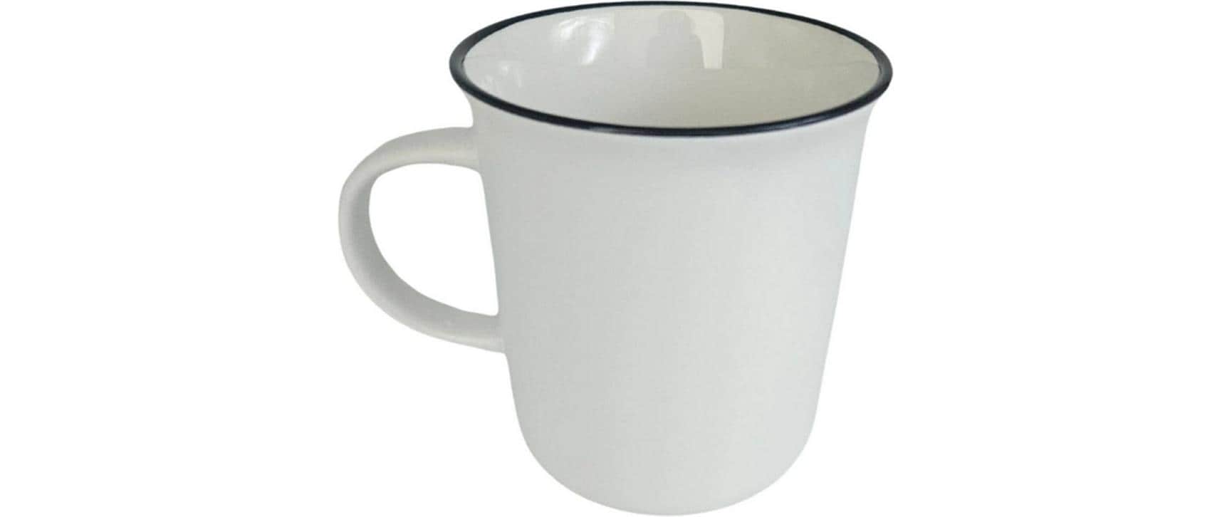 Creanorm Universaltasse – 12er Set, 330 ml, Keramik, Weiss, spülmaschinenfest, mikrowellengeeignet