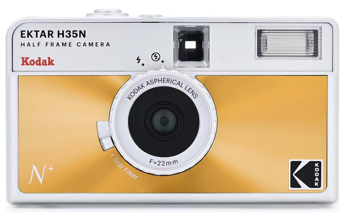 Kodak H35 – Kompaktkamera, 135er Film, 22 mm, Fixfokus, integrierter Blitz, Orange