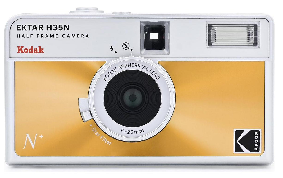 Kodak H35 – Kompaktkamera, 135er Film, 22 mm, Fixfokus, integrierter Blitz, Orange