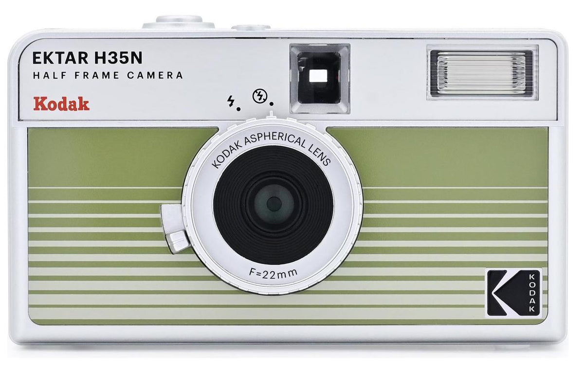 Kodak H35 – Kompaktkamera, 135er Film, Fixfokus, integrierter Blitz, Grün