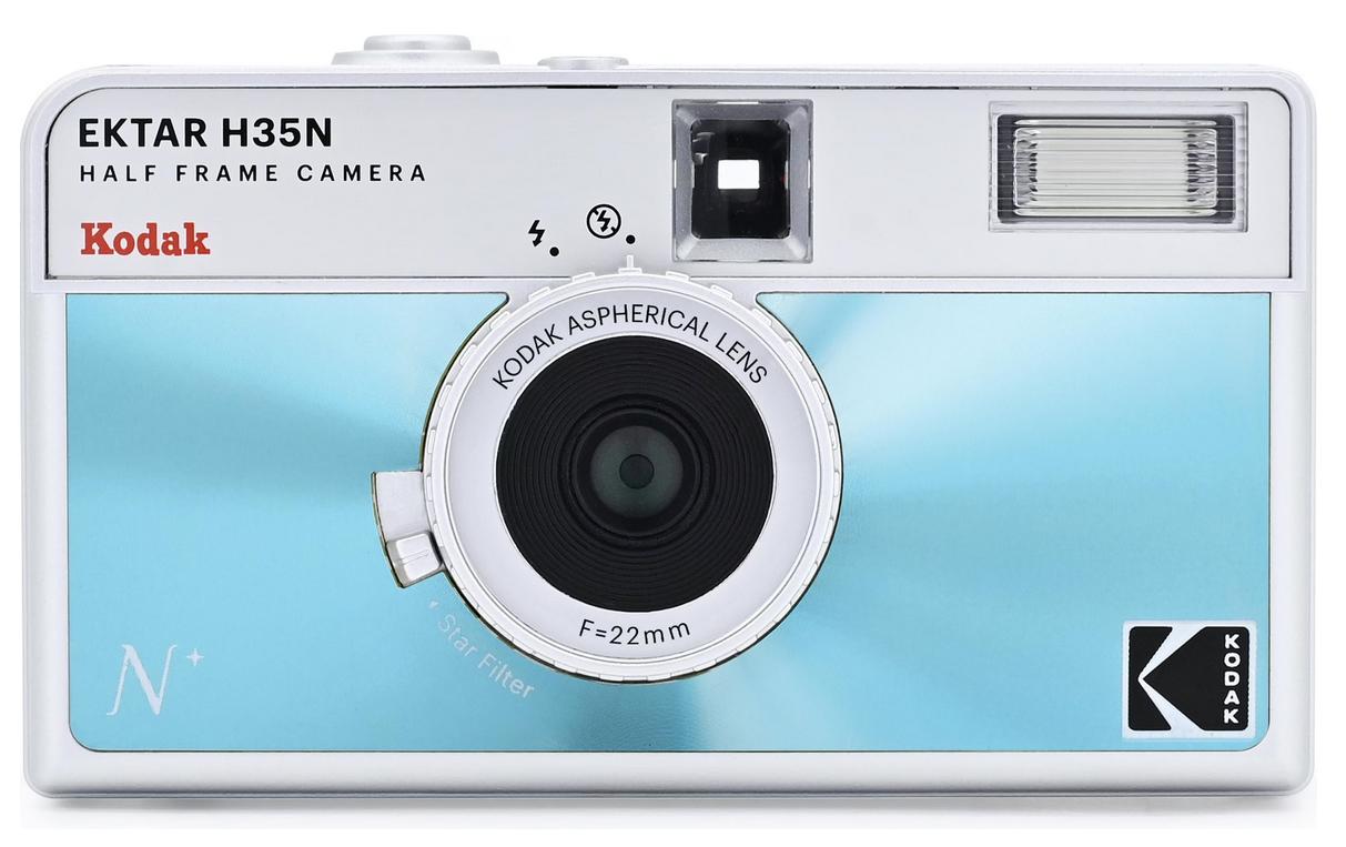 Kodak H35 – Kompaktkamera, 22 mm Festbrennweite, Fixfokus, 135er Film, integrierter Blitz, Blau
