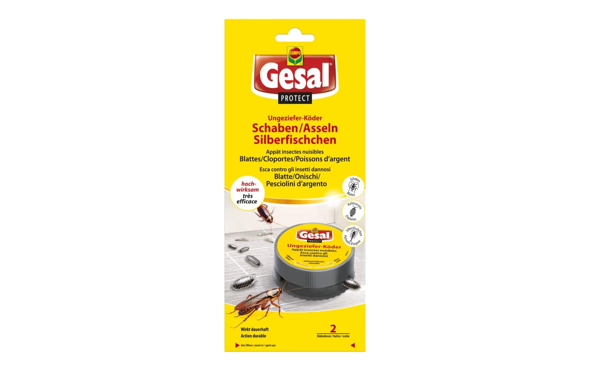 Gesal Insektenfalle – 11,6 × 26,6 cm – für Schaben – 2 Stk.