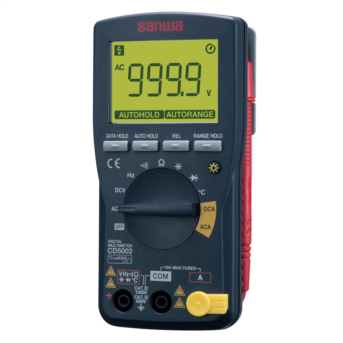 Sanwa CD5002 – Multimeter – True RMS, AC/DC bis 999,9 V / 9,999 A, CAT IV 600 V / CAT III 1000 V