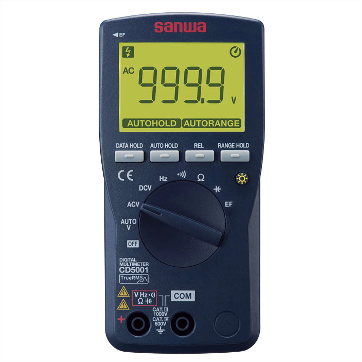 Sanwa CD5002 – Multimeter – True RMS, AC/DC bis 999,9 V / 9,999 A, CAT IV 600 V / CAT III 1000 V