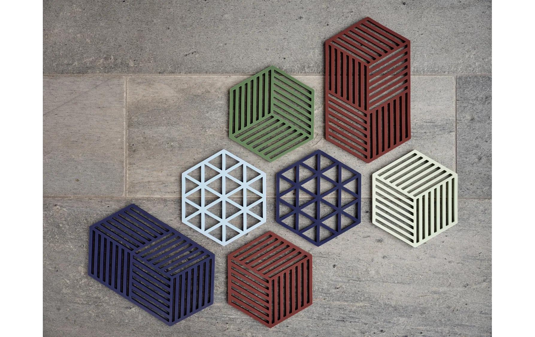 Zone Denmark Hexagon – Topfuntersetzer 16 × 14 × 0,9 cm, Silikon, Mint