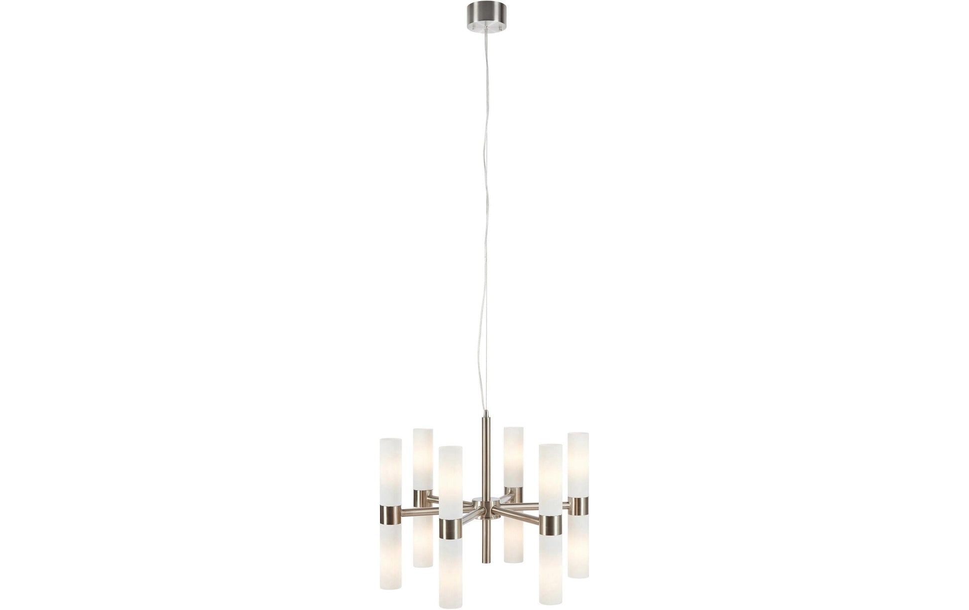 Markslöjd Pendelleuchte ELARA – 60 × 60 × 48 cm, 40 W, nicht dimmbar, silber/weiss, 12-flammig, E14