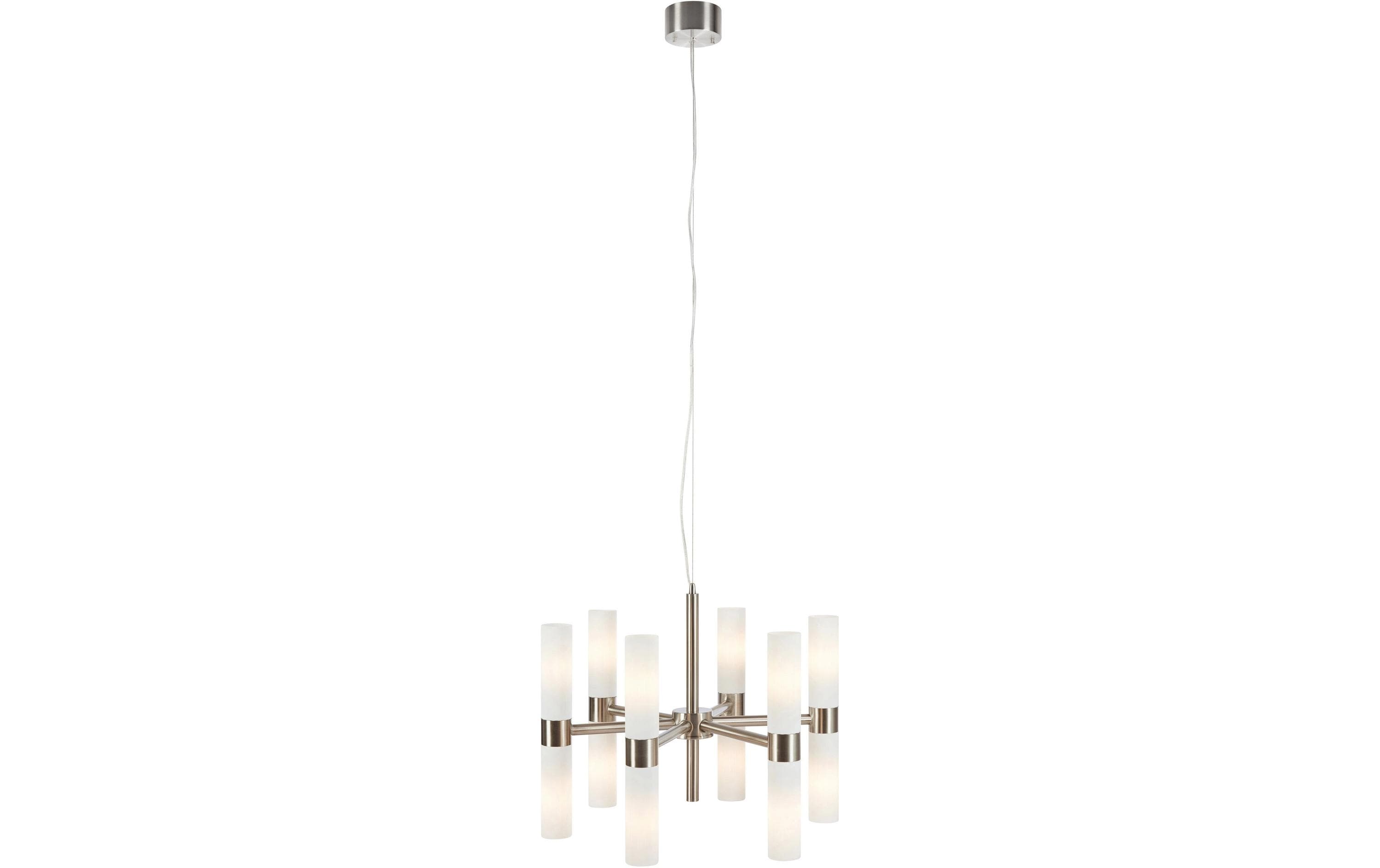 Markslöjd Pendelleuchte ELARA – 60 × 60 × 48 cm, 40 W, nicht dimmbar, silber/weiss, 12-flammig, E14