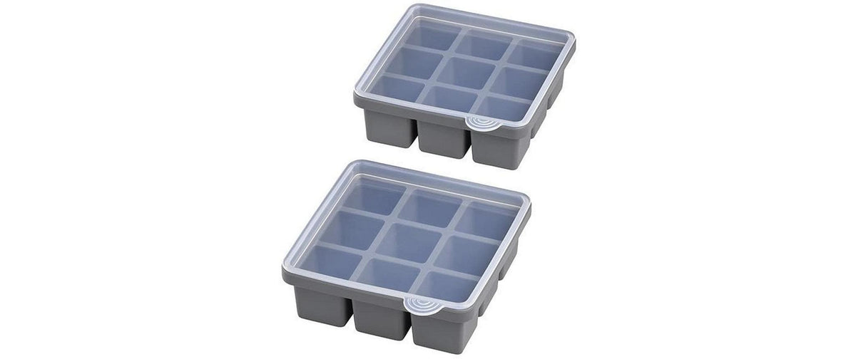APS – Eiswürfelform 210 ml, 15,5 × 15,5 × 5,5 cm, Silikon, Grau/Silber, BPA-frei, spülmaschinenfest