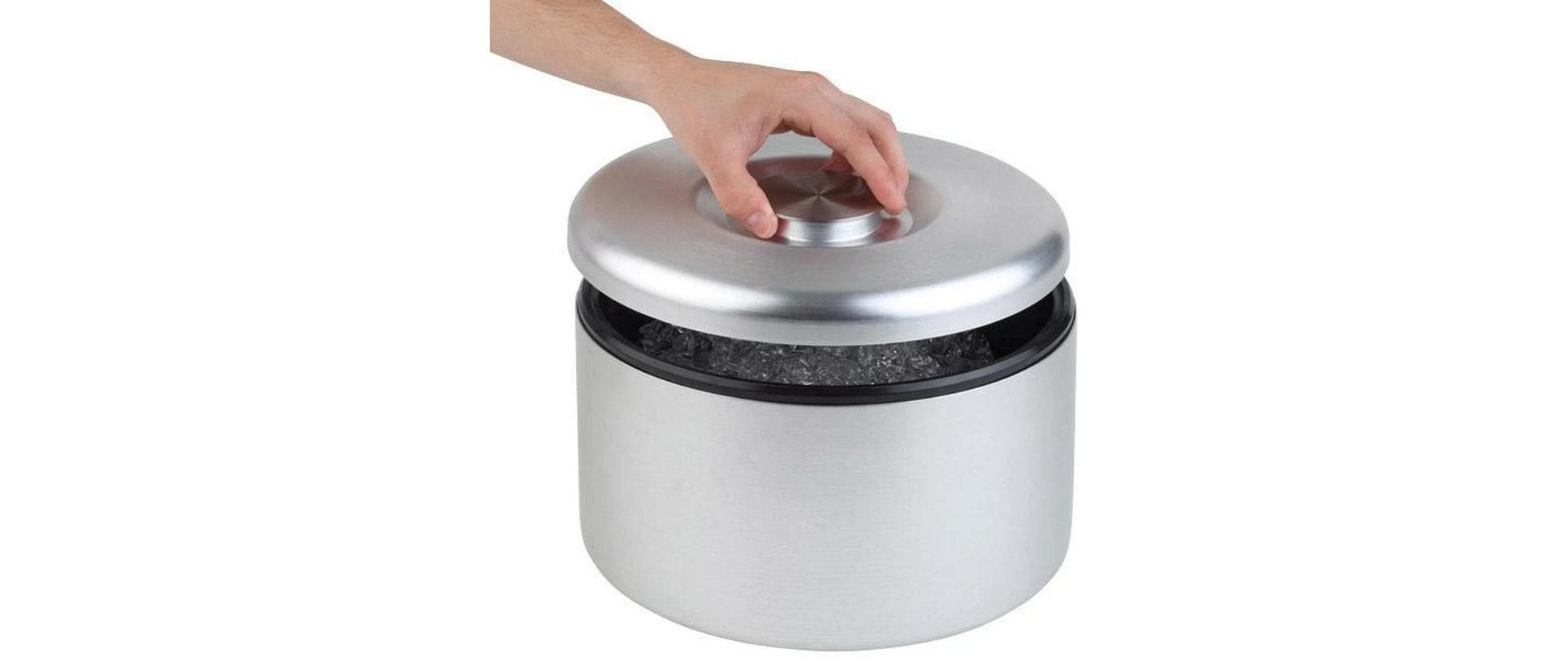 APS Weinkühler ARCTIC – Ø 27 × 20 cm, 6 l, Aluminium/Kunststoff, Grau/Silber, 300 Eiswürfel