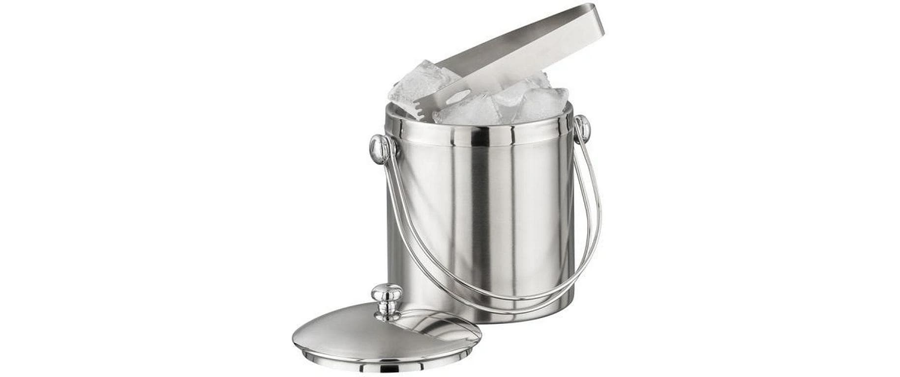 APS Eiswürfelbehälter – Ø 12 × 17 cm, Edelstahl, 45 Eiswürfel, BPA-frei