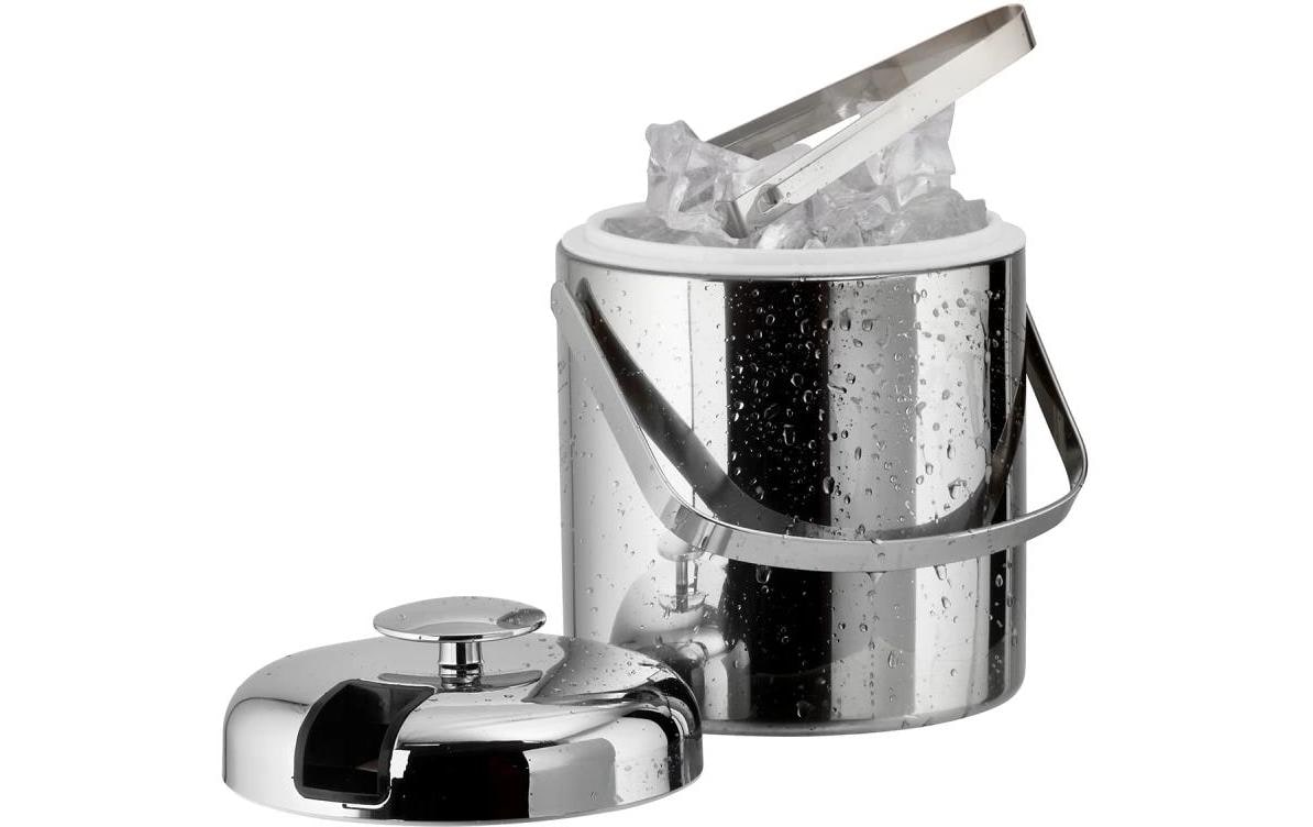 APS Eiswürfelbehälter POLAR – Ø 14 × 22 cm, 1,3 l, Aluminium/Polypropylen (PP), Silber, 50 Eiswürfel