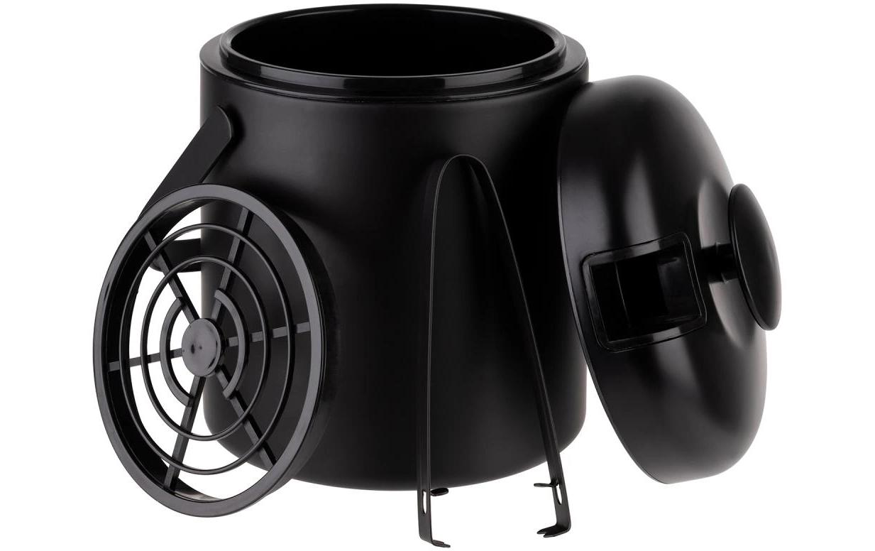 APS Eiswürfelbehälter POLAR – Ø 14 × 22 cm, 1,3 l, Edelstahl/Kunststoff (PP), Schwarz