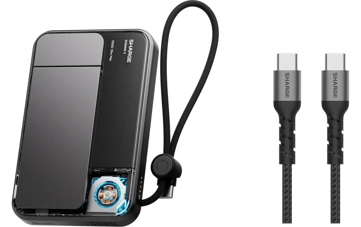 Sharge ICEMAG 3 MagSafe Powerbank 10'000 mAh – 35 W PD, Qi2, Schwarz