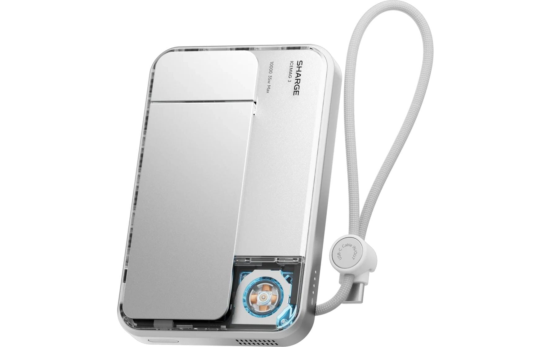 Sharge ICEMAG 3 MagSafe Powerbank 10'000 mAh – 35 W PD, Qi2 Wireless, Weiss