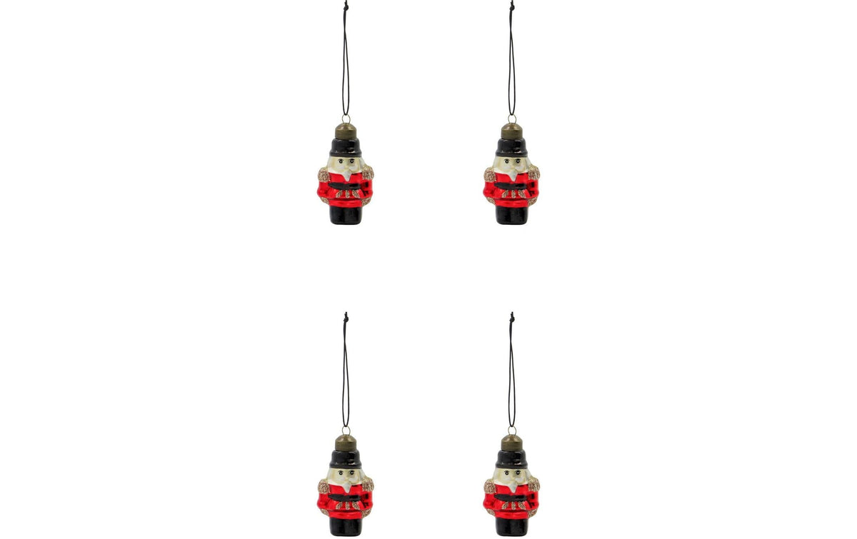 Society of Lifestyle House Doctor Tino Weihnachtskugel – Ø 4,5 × 7 cm – Glas, rot – 4er Set