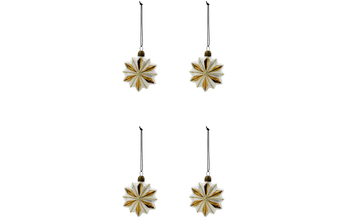Society of Lifestyle House Doctor Weihnachtskugel – 4er Set – Ø 7,2 cm – Glas, mehrfarbig