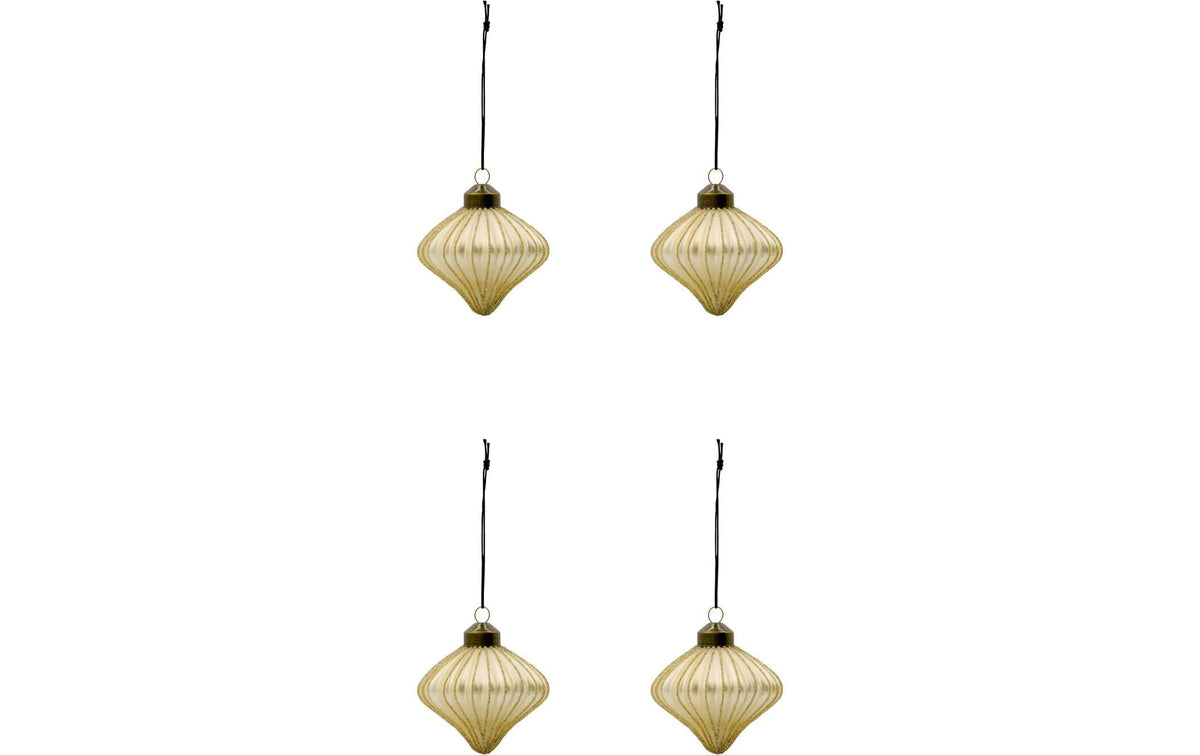 Society of Lifestyle House Doctor Weihnachtskugel – Ø 8 cm, 4-teilig – Glas, gold