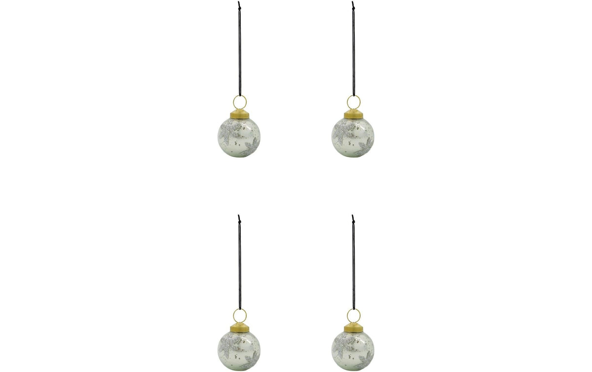 Society of Lifestyle House Doctor Fiore Weihnachtskugel – Ø 6 cm – Glas, Mehrfarbig – 4er Set