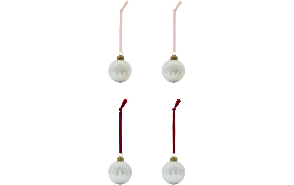 Society of Lifestyle House Doctor Weihnachtskugel – 4er Set, Ø 6 cm – Glas, Silber