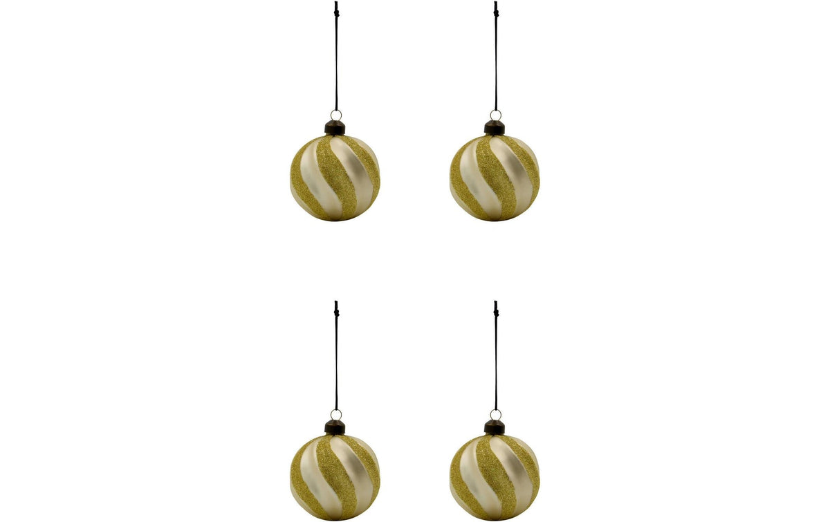 Society of Lifestyle House Doctor Weihnachtskugel – 4-teilig – Ø 8 cm – Glas, Gold