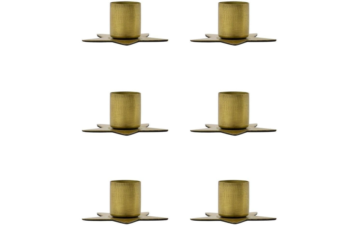 Society of Lifestyle House Doctor Stage Kerzenhalter – Metall, Gold – Ø 6 × 3 cm – 6-teilig