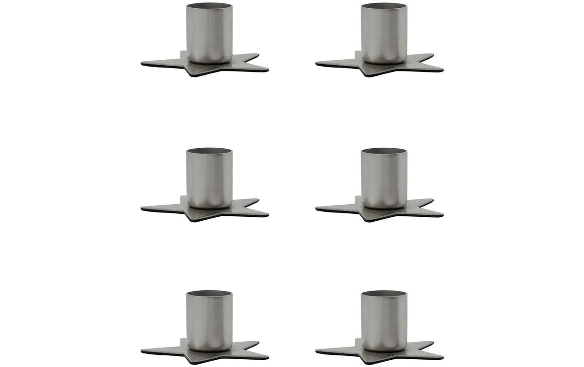 Society of Lifestyle House Doctor Kerzenhalter – Metall, Silber – Ø 6 × 3 cm – 6-teilig