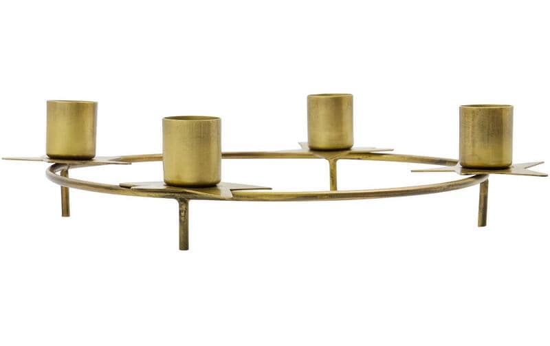 Society of Lifestyle House Doctor Kerzenständer – Metall, Gold – Ø 25 × 6 cm