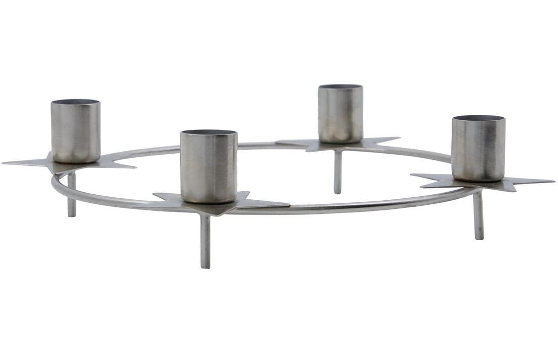 Society of Lifestyle House Doctor Kerzenständer – Metall, Silber – Ø 25 × 6 cm