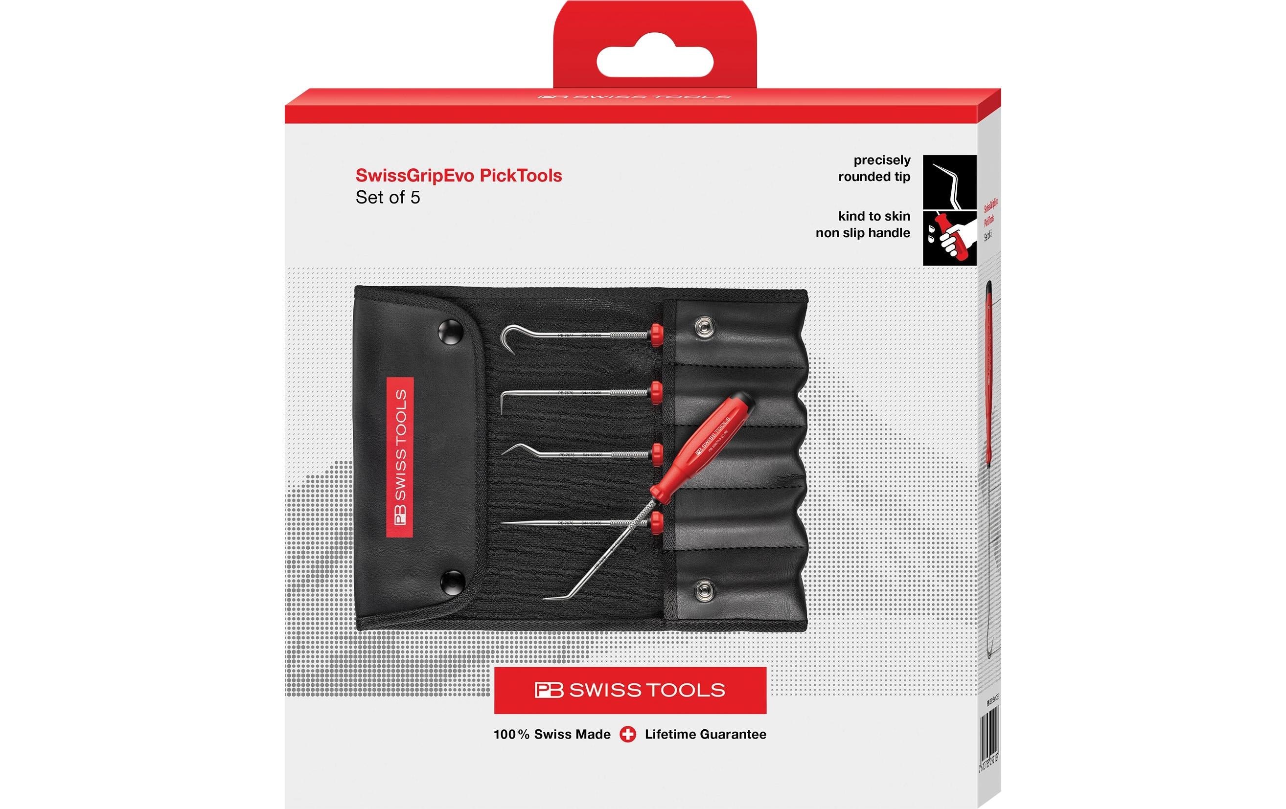 PB Swiss Tools PB 38685.CBB PickTool-Set – 5-teilig, Kunstleder-Etui