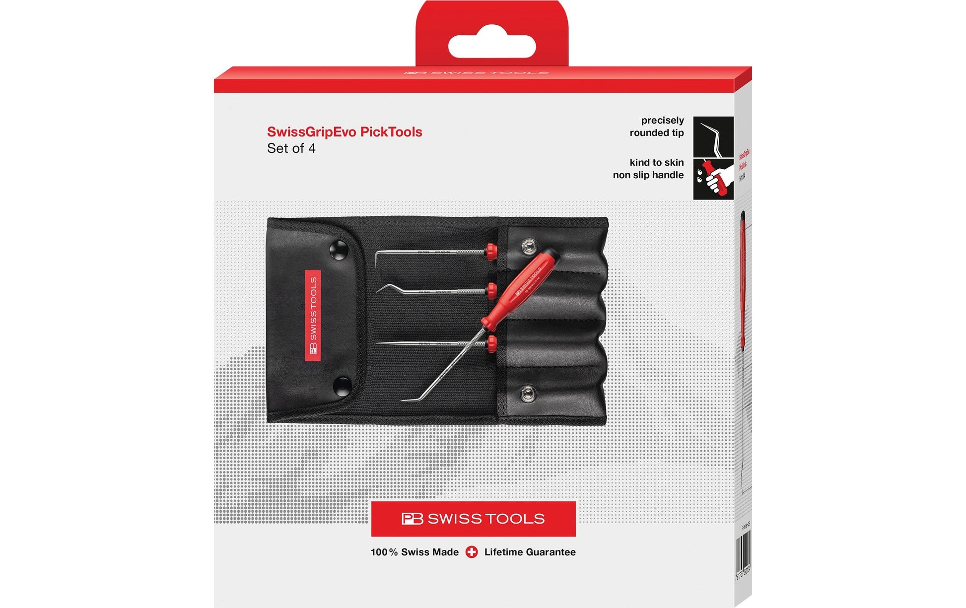 PB Swiss Tools PB 38681.CBB PickTool-Set – 4-teilig, Kunstleder-Etui