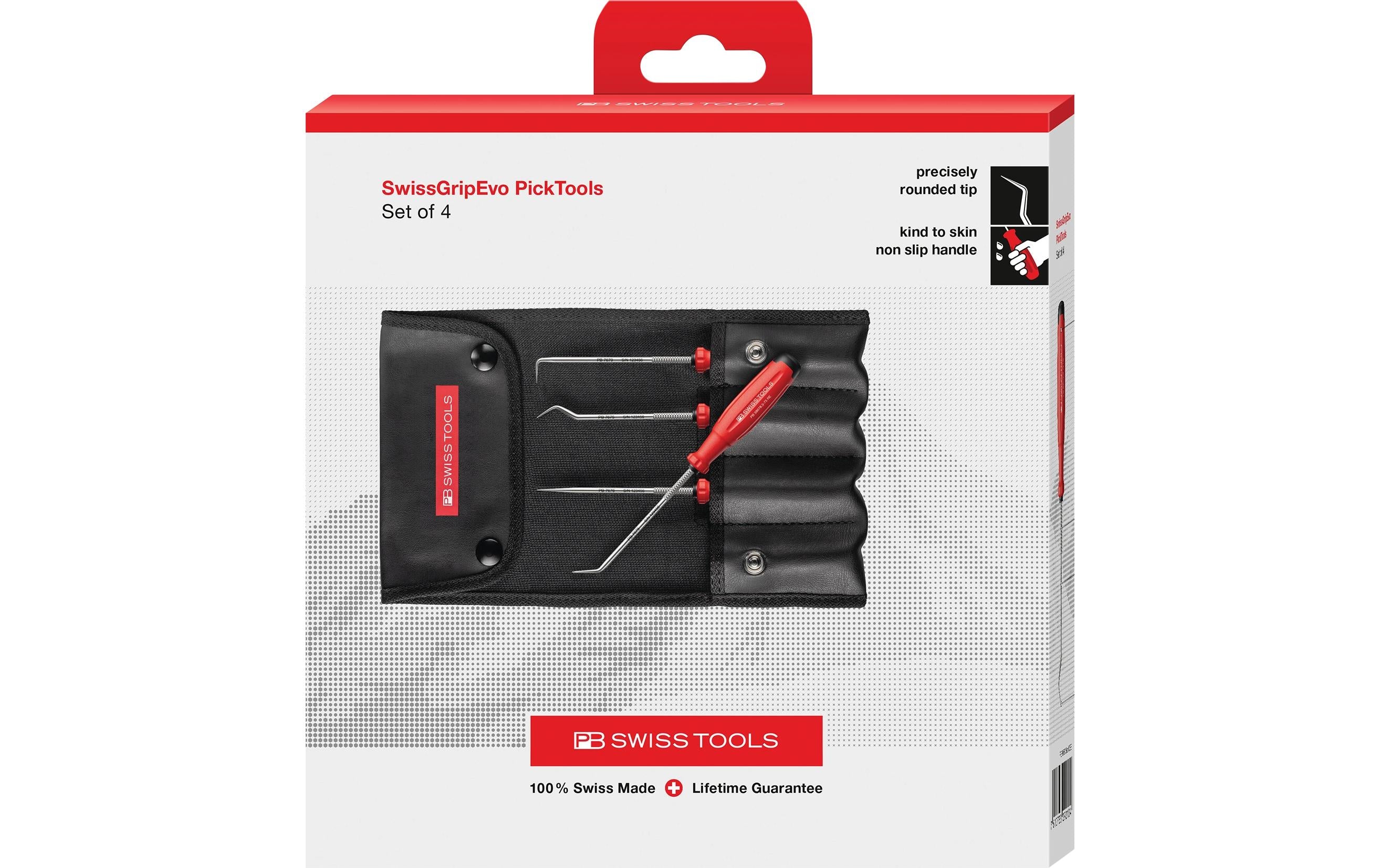 PB Swiss Tools PB 38681.CBB PickTool-Set – 4-teilig, Kunstleder-Etui