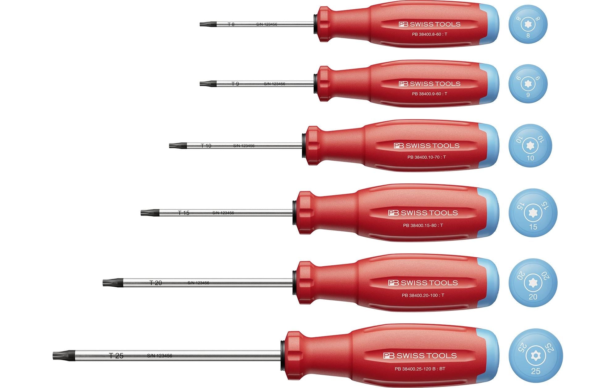 PB Swiss Tools SwissGrip Evo – Schraubenzieher-Set TX, 6-teilig, PB 38440