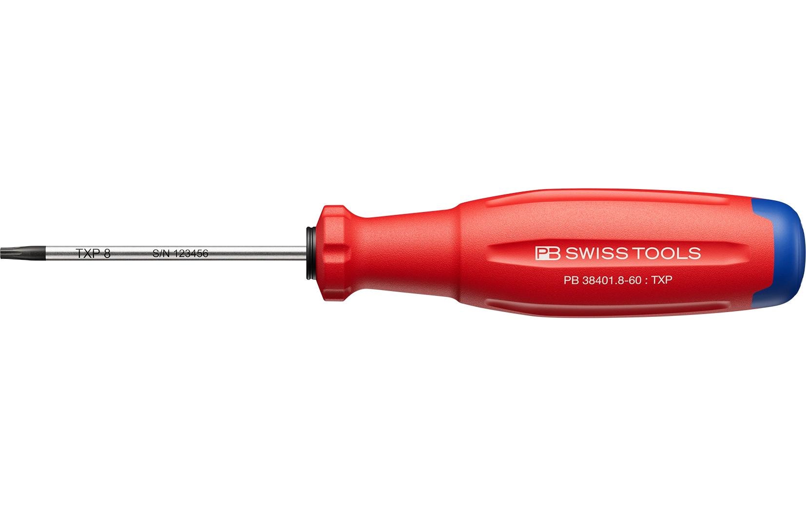PB Swiss Tools SwissGrip Evo – Schraubenzieher TX8, 60 mm, 1-teilig, für TXP-Schrauben