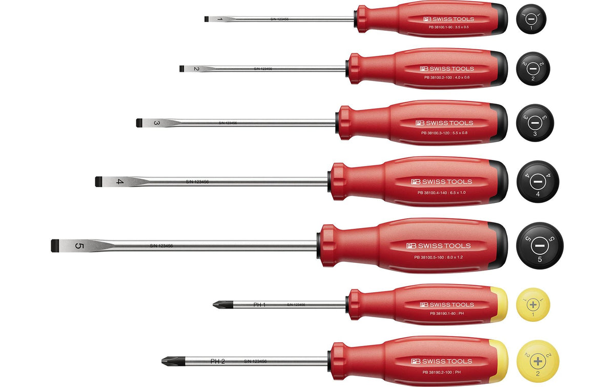 PB Swiss Tools SwissGrip Evo – Schraubenzieher-Set PH/SL, 6-teilig, PB 38252