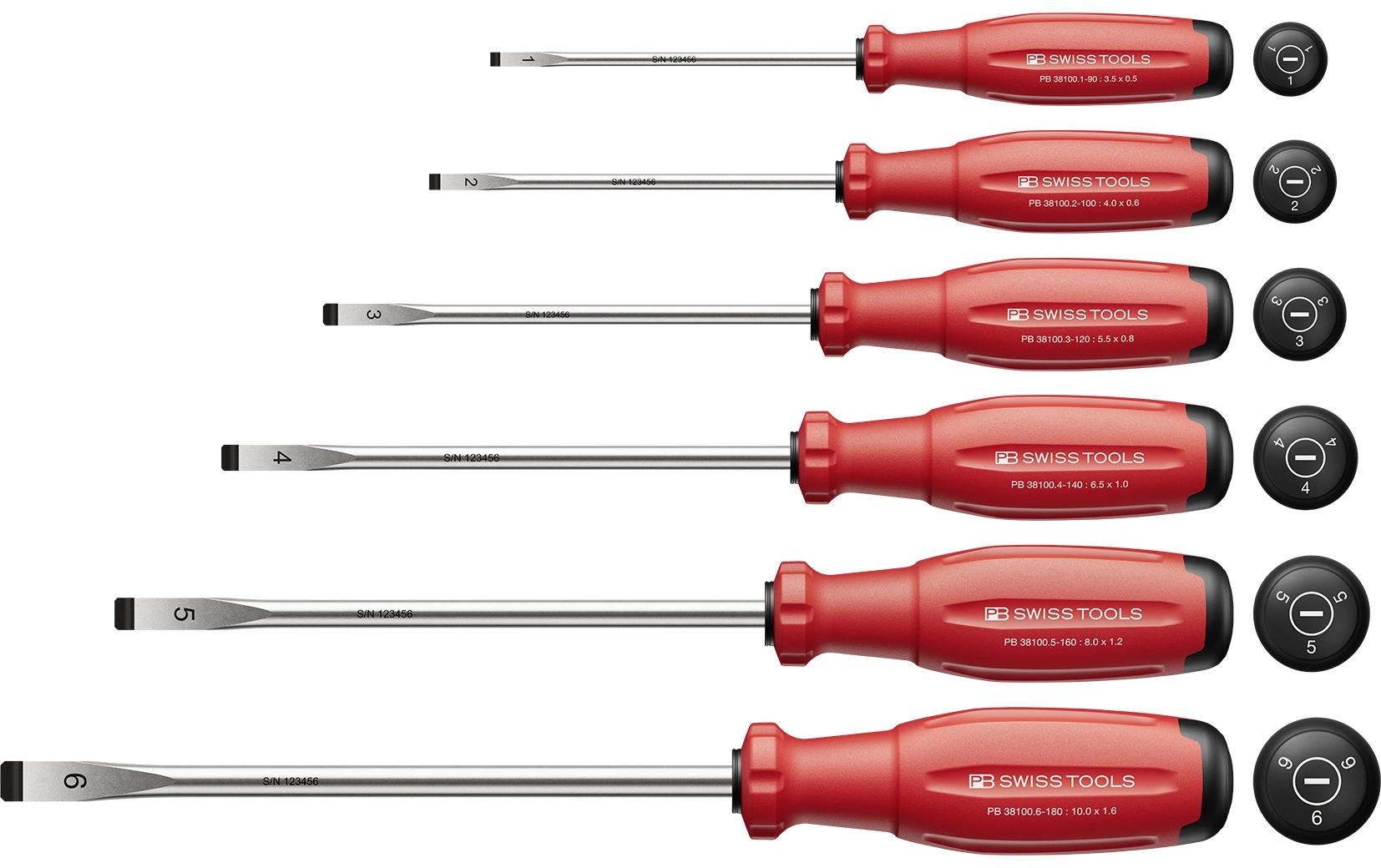 PB Swiss Tools SwissGrip Evo – Schraubenzieher-Set SL, 1-teilig, für SLOT – PB 38240