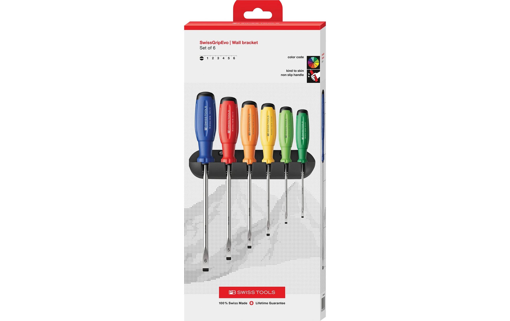 PB Swiss Tools SwissGrip Evo – Schraubenzieher-Set SL, 10-teilig, PB 38240.H RB CBB