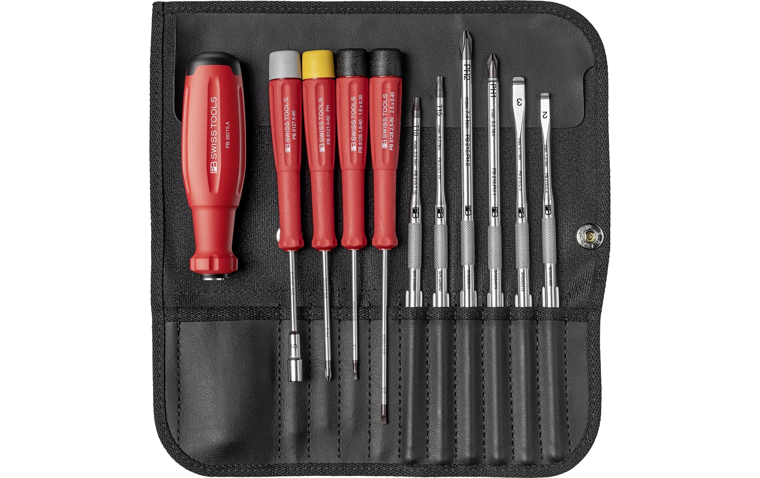 PB Swiss Tools SwissGrip Evo – Schrauberbit-Set PH/SL/TX/HEX, 9-teilig, Falttasche, PB 38220.ind