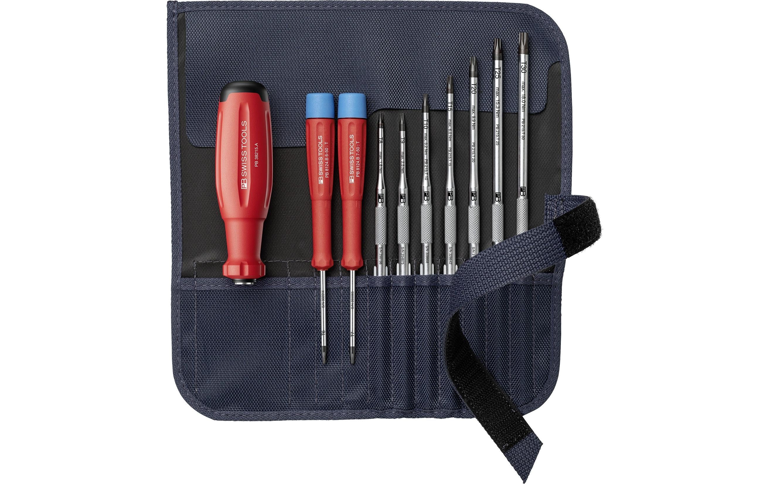 PB Swiss Tools SwissGrip Evo – Schraubenzieher-Set TX, 9-teilig, Etui, PB 38224.GY