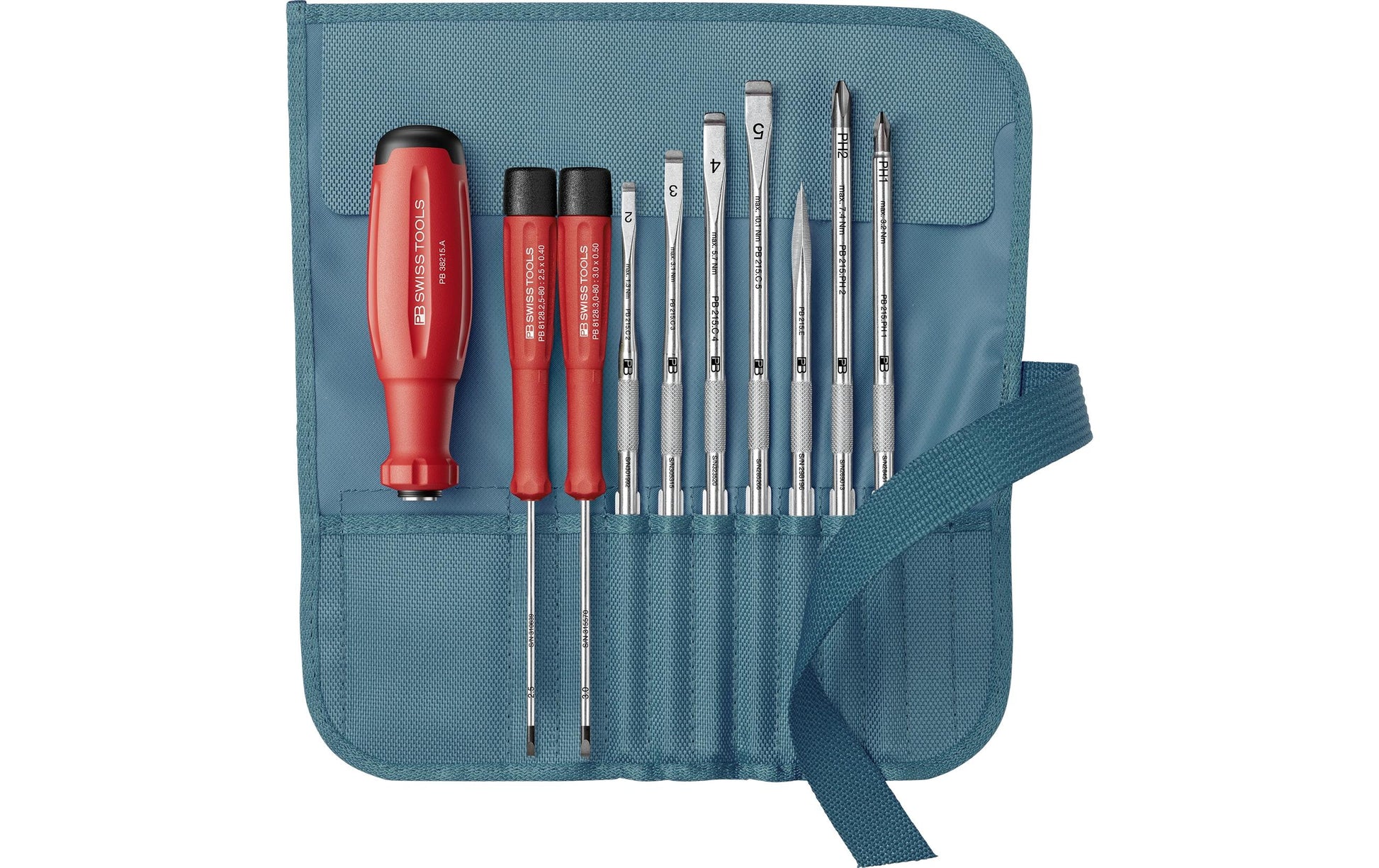 PB Swiss Tools SwissGrip Evo – Multi-Bit-Schraubenzieher-Set PH/SL, 9-teilig, Etui, PB 38218.PE